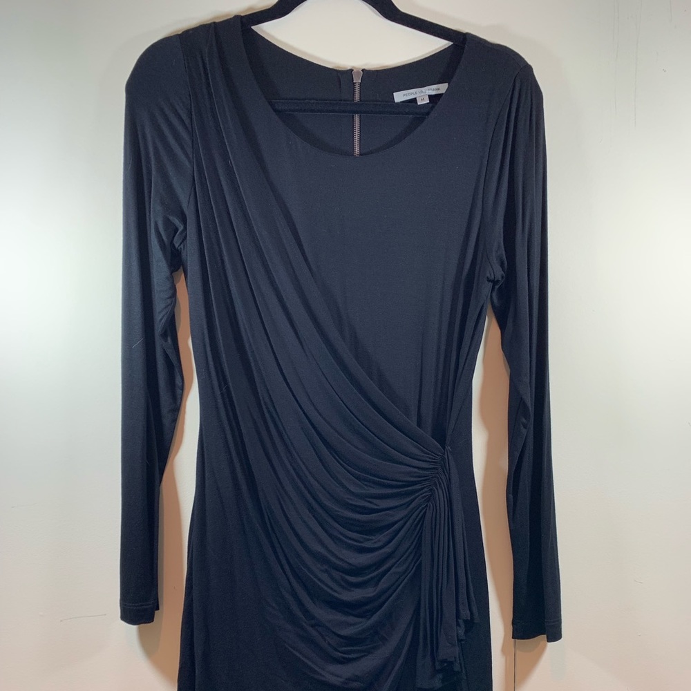 People Line Frank Black Wrap Dress M